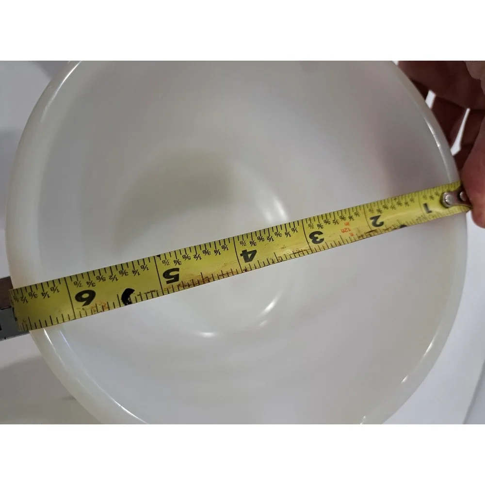 2 VINTAGE‎ Glasbake 20CJ  Fire King For Sunbeam White Milk Glass Mixing Bowls